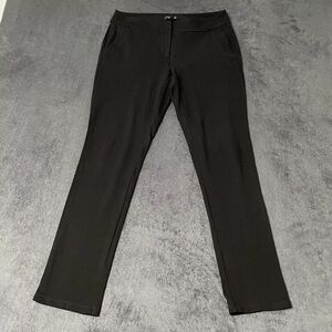 Eileen Fisher Pants Women XS Black Zipper Ponte Knit Stretch Straight Leg Career